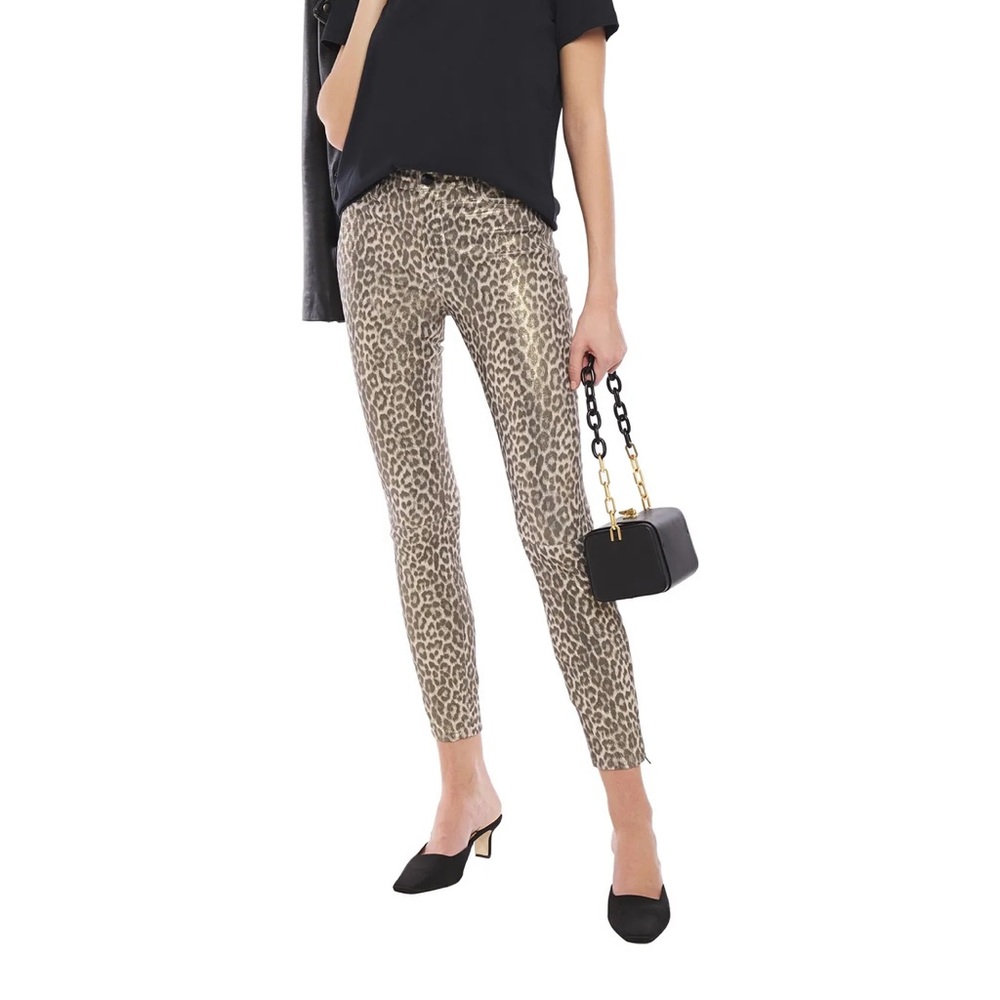 J Brand Leopard Stretch Leather Pants